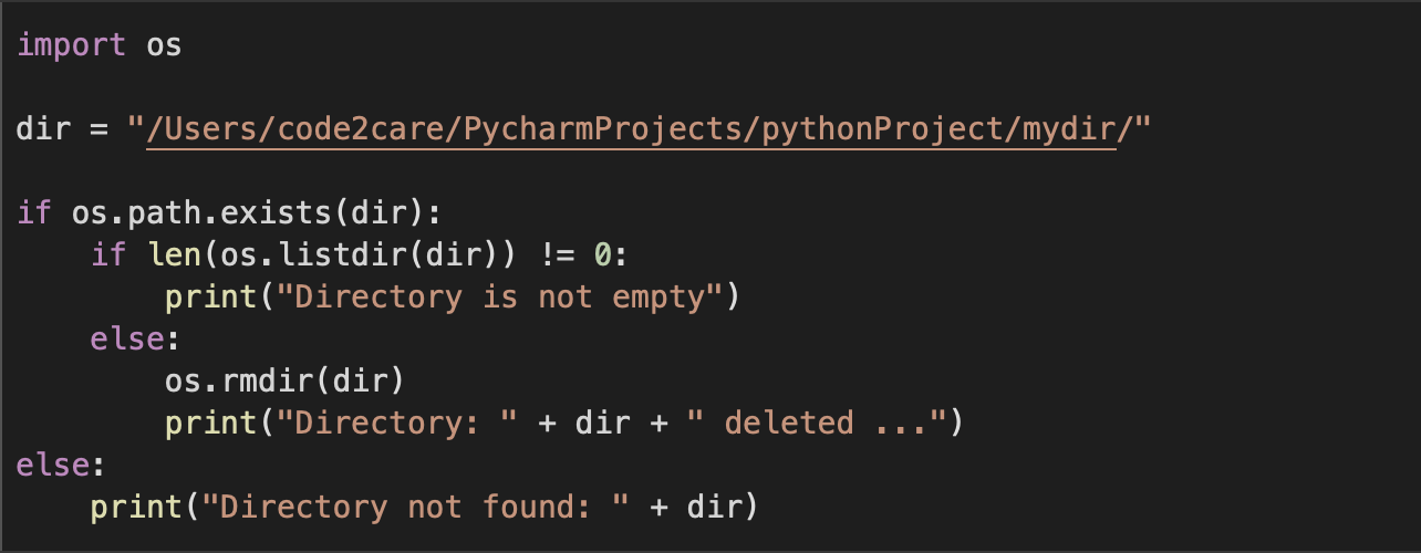 Python dlete file or folder code example